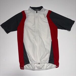 SUGOI Grey, White & Red Short Sleeved Cycling Jersey Shirt